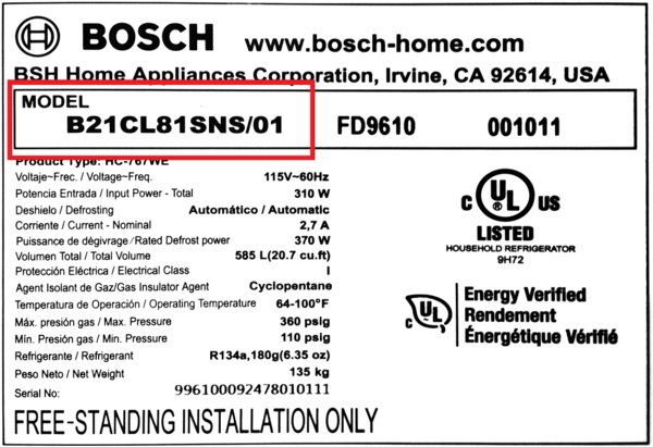 How To Find The Serial Number On Bosch Kitchen Appliances For Warranty