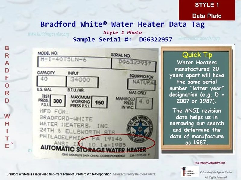 How To Find The Serial Number On Bradford White Water Heaters For Warranty