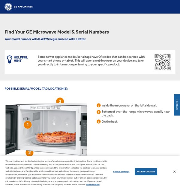 How To Find The Serial Number On Ge Microwaves For Warranty