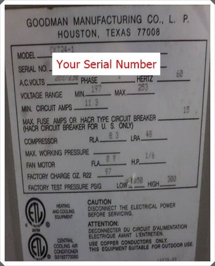 How To Find The Serial Number On Goodman Hvac Systems For Warranty