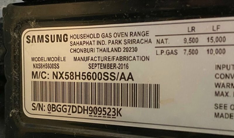 How To Find The Serial Number On Samsung Ovens & Ranges For Warranty