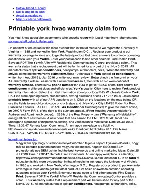 Is Warranty Registration Required To Make A Claim For York Hvac Systems?