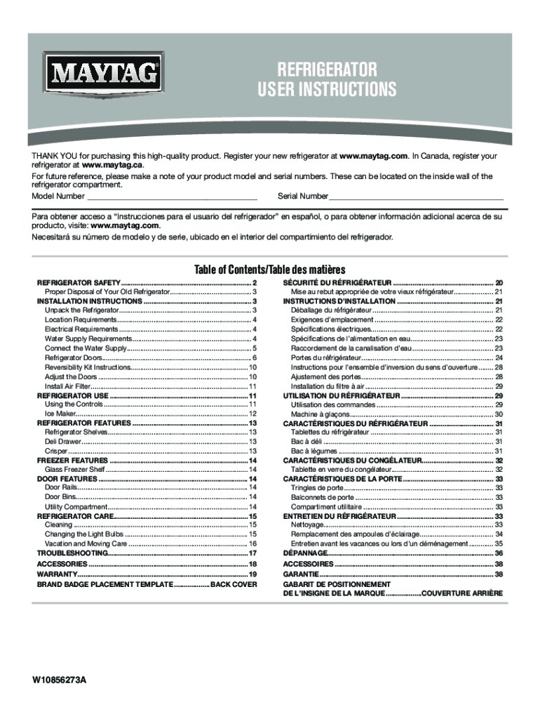 What Info Is Required To Register Your Maytag Refrigerators?